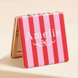 Personalised Name Striped Compact Mirror