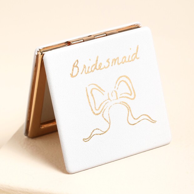 Bridesmaid Bow Wedding Compact Mirror Bridesmaid Bow Wedding Compact Mirror