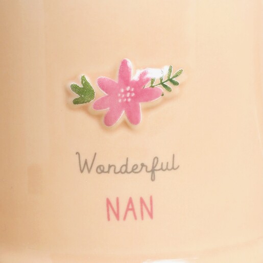 Close Up of Pink Wonderful Nan Ceramic Mug