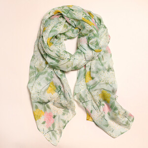 Pastel Green Elderflower Scarf