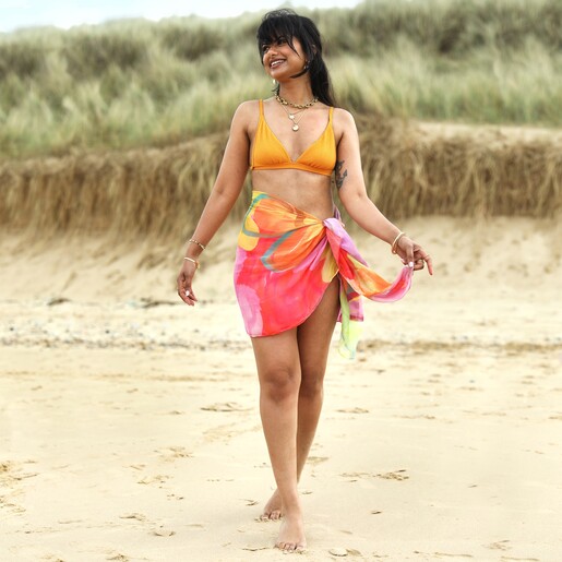 Bright Multicoloured Florals Watercolour Scarf