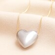 Mixed Metals Chunky Heart Pendant Necklace