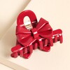 Burgundy Bow Hair Claw