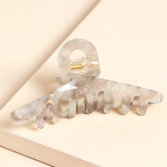White Patterned Hair Claw