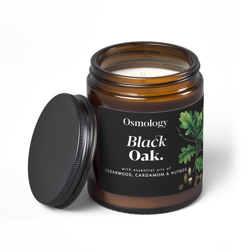 earthy and woodsy scented pure soy wax candle