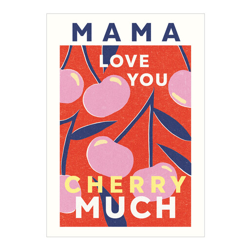 Red and Pink Cherry Print Card with Meaningful Quote