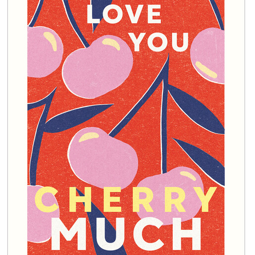 Close Up of Print on Cherry Card