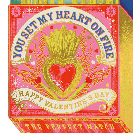 The Art File You Set My Heart On Fire Valentine's Day Card