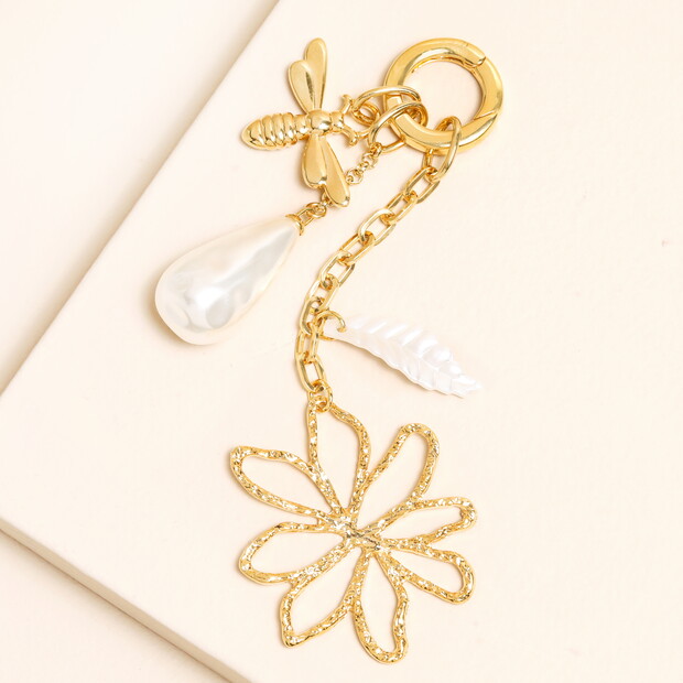 Bee and Pearl Keyring and Bag Charm 