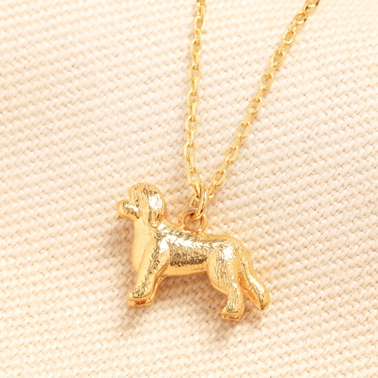 Cockapoo Pendant Necklace in Gold
