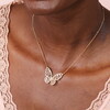 Crystal Butterfly Charm Satellite Chain Necklace in Gold