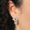 Crystal Ghost Stud Earrings in Gold