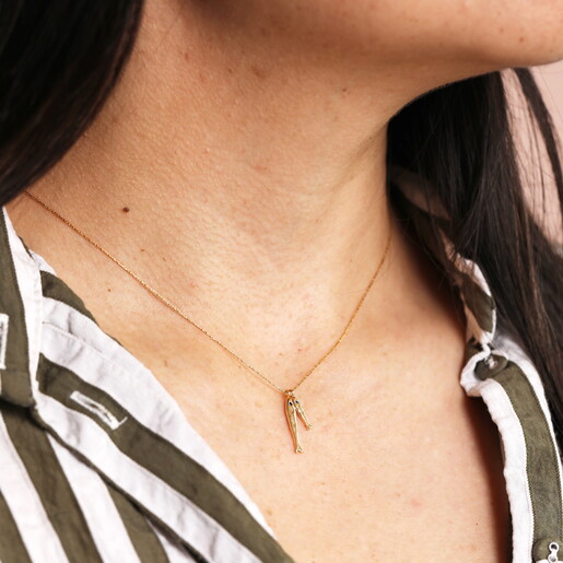 gold plated fish pendant necklace