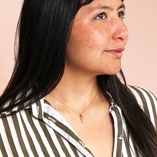 hammered necklace with fish pendant