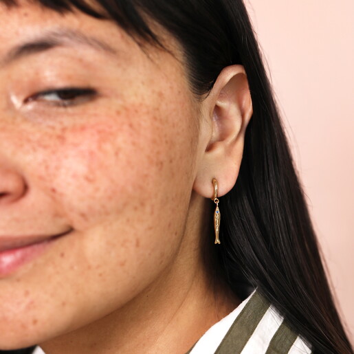 hoop earrings with blue crystal detailing