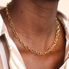 Hammered Oval Chain Necklace in Gold