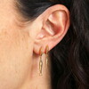 Blue Crystal Hammered Fish Huggie Hoop Earrings in Gold