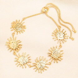 Hammered Sun Chain Bracelet in Gold