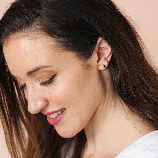 Ice Cream Cone and Pearl Studs on Model