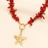 coral necklace with starfish pendant in gold