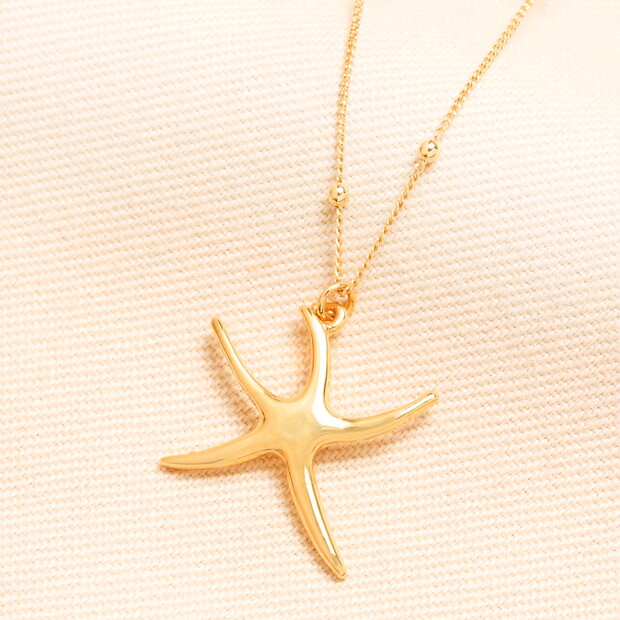 Starfish Pendant Necklace in Gold
