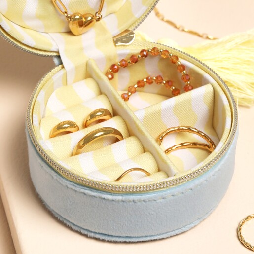 inside of Hello Lovely You Blue Mini travel Case