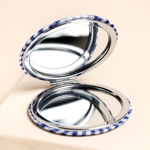 silver metal dual circular mirror