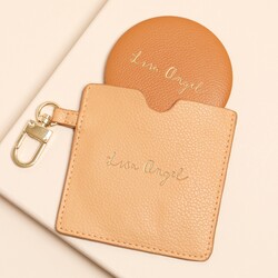 Blush Beige Pocket Mirror With Travel Sleeve