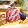 gingham pouch with fish design