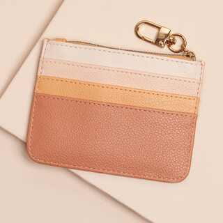 Vegan Leather Ombre Card Holder in Nude