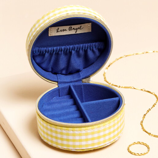 contrasting blue interior