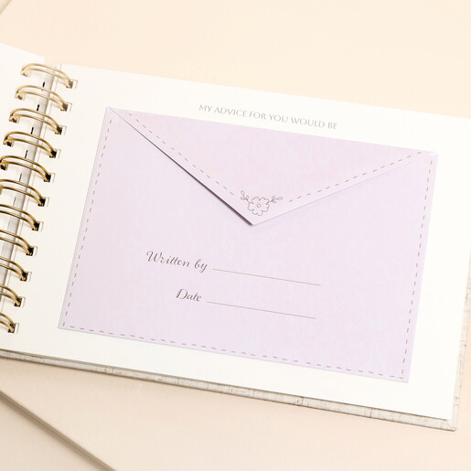 Purple Envelope Inside Baby Journal