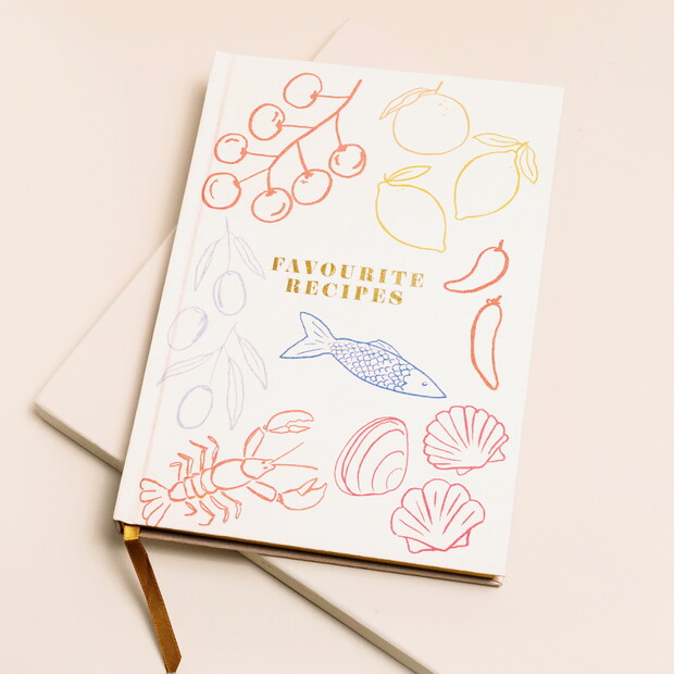 Cream Linen Favourite Recipes Cookbook Journal