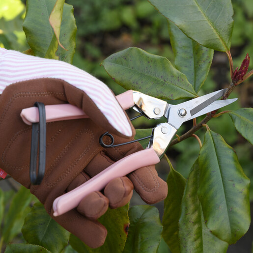 pink stainless steel gardening snips