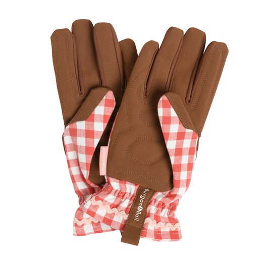 Burgon & Ball Coral Check Gardening Gloves