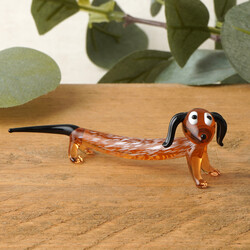 Artisan Glass Sausage Dog Ornament