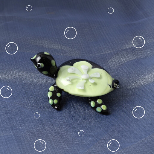 tropical glass turtle ornament