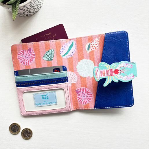 passport holder opened flat