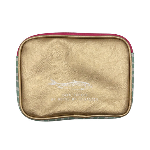gold back of makeup bag 