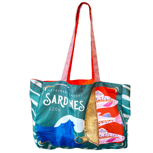front of eco-friendly shopper
