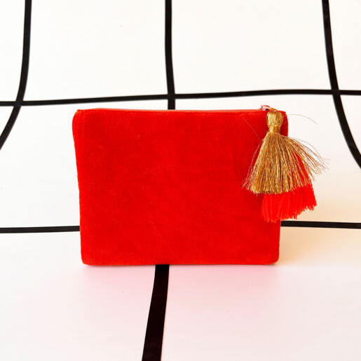 back of beaded pouch