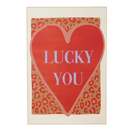 Colourful wall print from Edelman with an animal print and love heart design