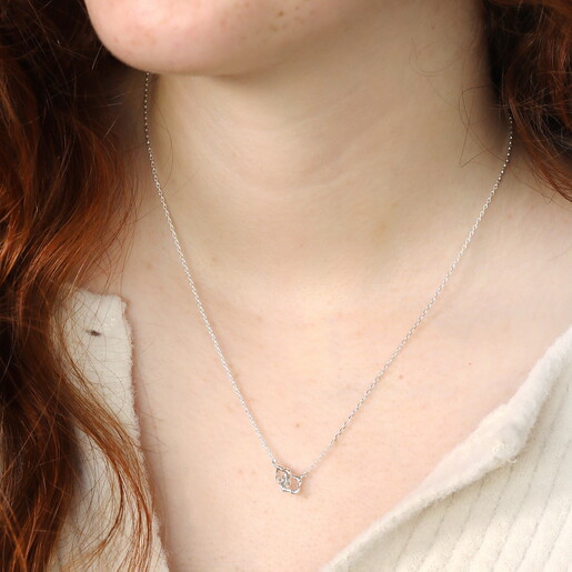 Estella Bartlett Double-Linked Flower Necklace in Silver