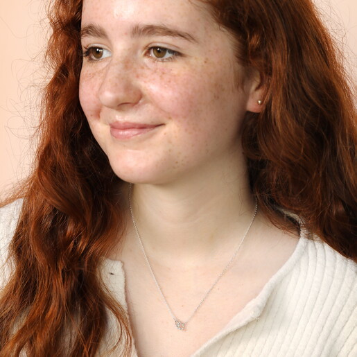 Estella Bartlett Double-Linked Flower Necklace in Silver