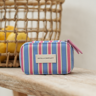 Estella Bartlett Blue Stripe Travel Jewellery Case