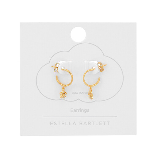 Estella Bartlett Flower Hoop Earrings in Gold