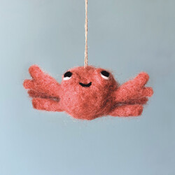 East of India Felt Hanging Crab Decoration