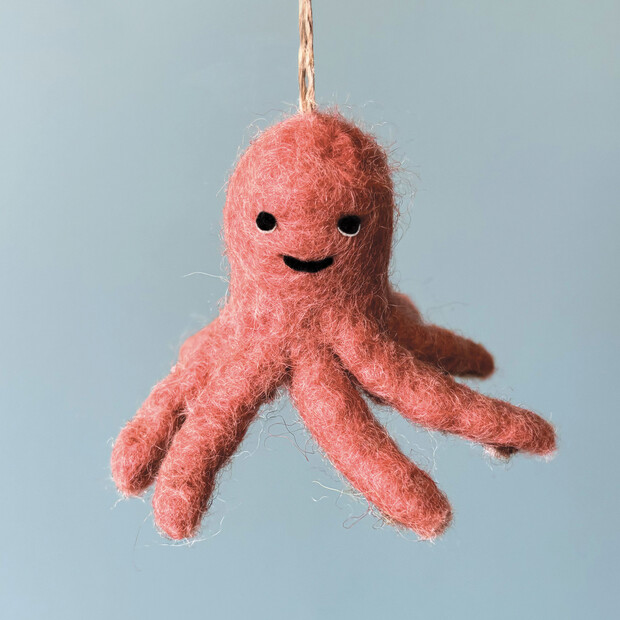 East of India Felt Hanging Octopus Decoration