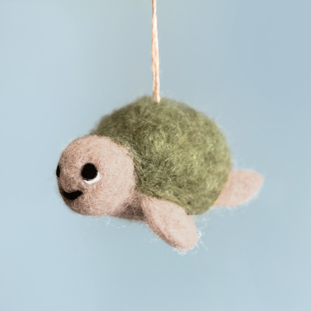 East of India Felt Hanging Turtle Decoration