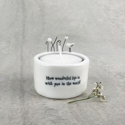 East of India How Wonderful is Life Tealight Holder